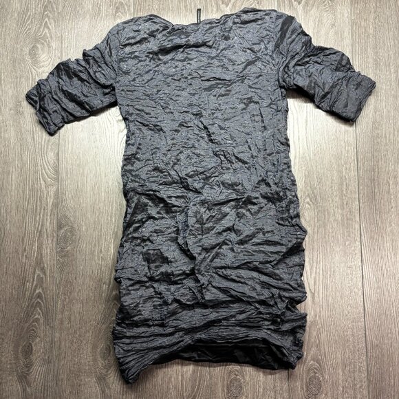 Sarah Picini Avant Garde Crinkle Dress Navy Designer Italy 3 - Picture 6 of 10